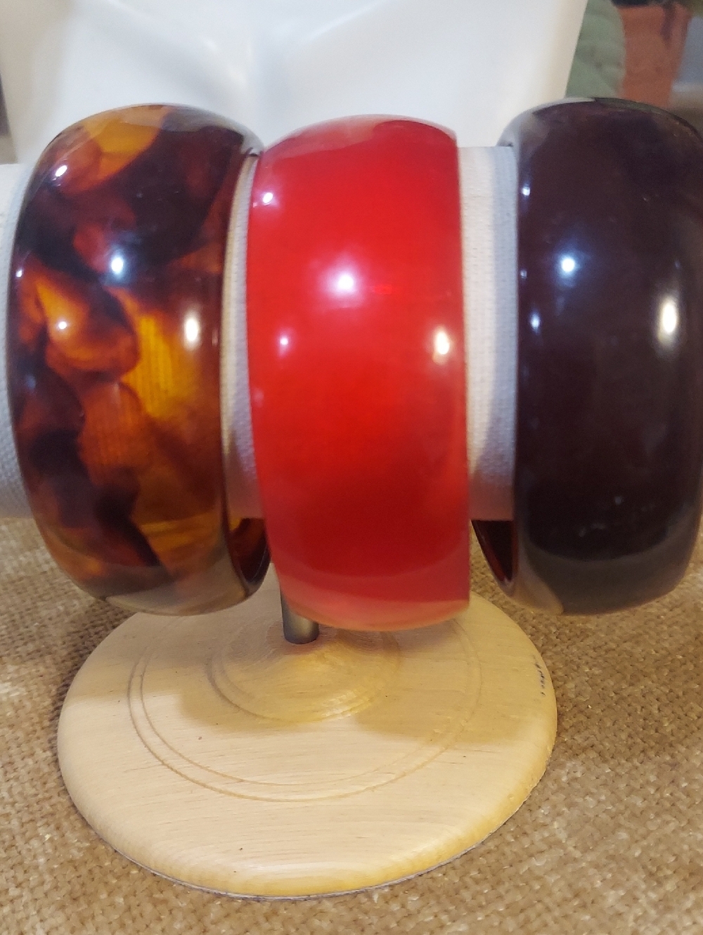 Set Of Three Bangles Lucite